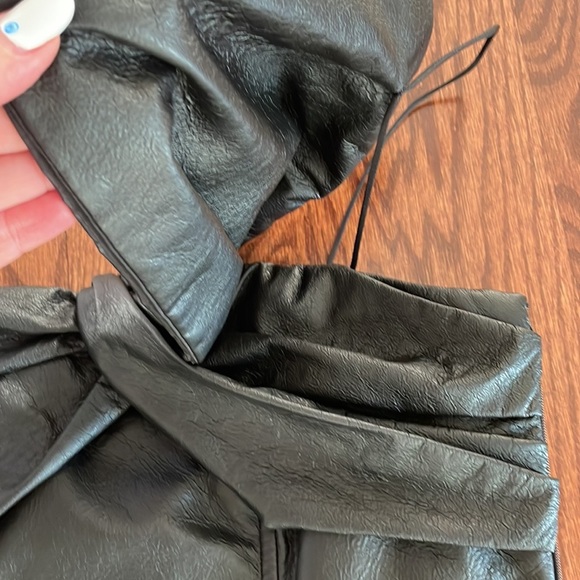 PINKO faux SOFTEST leather strapless mini dress homecoming cocktail black NWOT 6 - Picture 2 of 16